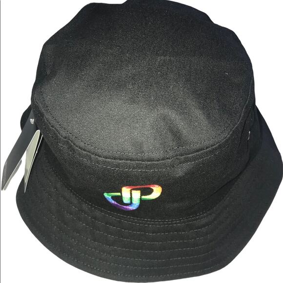 Celebrating Pride Poshmark Logo Black Multicolor Pride  Bucket Hat One Size - Picture 2 of 3
